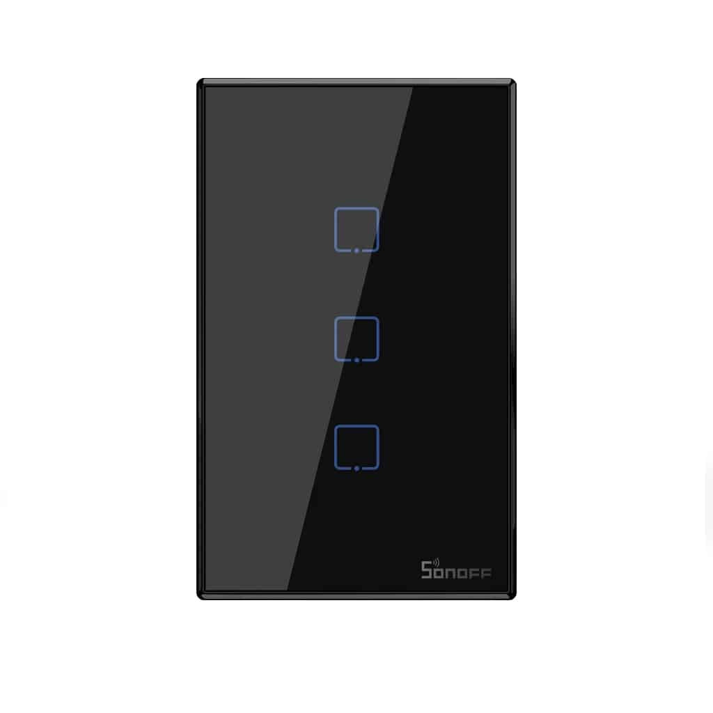 Interruptor de pared negro 3 Canales WIFI - Sonoff